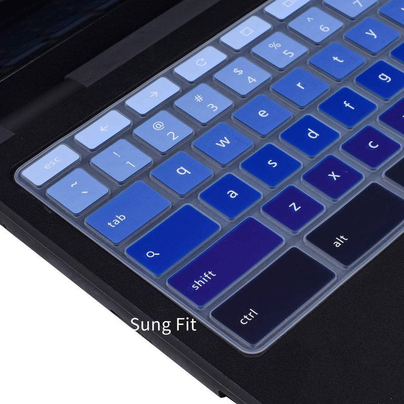 CaseBuy غطاء لوحة مفاتيح CaseBuy لجهاز Dell Chromebook 11.6" 3100 3110 C3181 / Dell Chromebook 11 3120 3180 3181 3189 5190 P22T 11.6 بوصة / Dell Chromebook 13 3380 13.3 بوصة، أزرق متدرج - Image 3